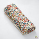 Sangria Red, Ginger Orange Hand-Block Printed Cotton Cloth