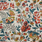 Sangria Red, Ginger Orange Hand-Block Printed Cotton Cloth
