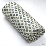 Dark Blue Sky, Adriatic Blue Hand-Block Printed Cotton Cloth