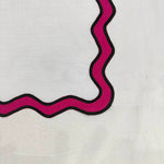 Table Linens Embroidered Napkins PlaceMats double scalloped mats and Linen wave scallop cloth cocktail Placemats,fathers day gift Set of 2