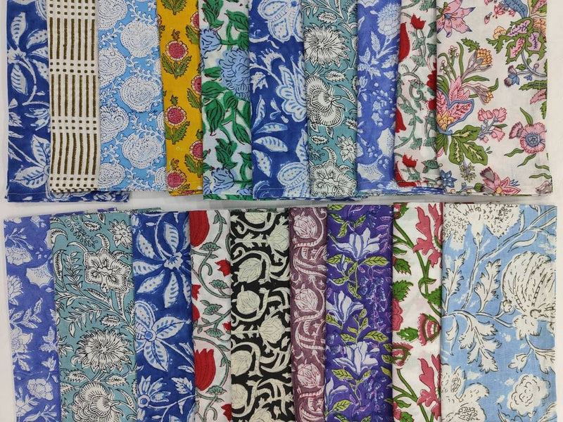 Cloth Napkins - Set of 19 - Large Dinner Table Napkins - Mismatched, Assorted, Variety - Animals and Floral - Housewarming Gift for Family