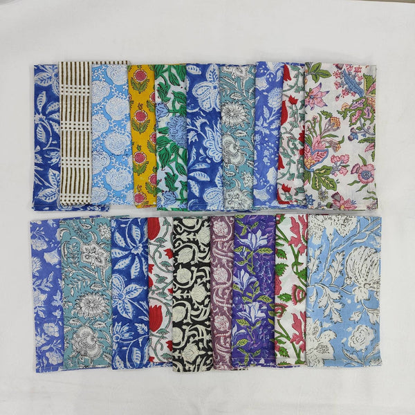 Cloth Napkins - Set of 19 - Large Dinner Table Napkins - Mismatched, Assorted, Variety - Animals and Floral - Housewarming Gift for Family