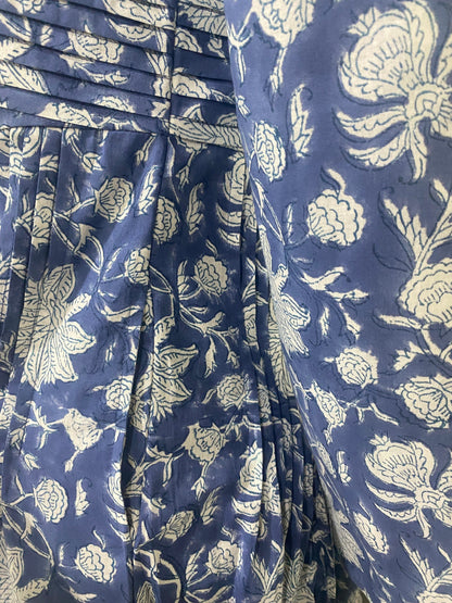 Long Tunic With Pockets, Indian Block Print Bridesmaids dress, Gift for her, Gift for Mom, Pleated Top, Summer Dress, India Block Print Top