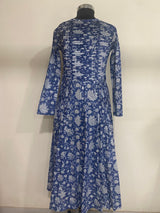 Long Tunic With Pockets, Indian Block Print Bridesmaids dress, Gift for her, Gift for Mom, Pleated Top, Summer Dress, India Block Print Top