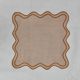 Table Linens Embroidered Napkins / double scalloped Napkin and Linen wave scallop cloth cocktail cloth,fathers day gift Set of 2