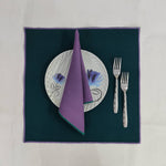 Table linen round table mats with embroidery edges in orange for table decor