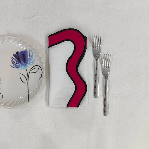 Table Linens Embroidered Napkins PlaceMats double scalloped mats and Linen wave scallop cloth cocktail Placemats,fathers day gift Set of 2