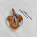 Table Linens Embroidered Napkins double scalloped Linen wave scallop, Set of 2, Wave edge for Dinner Table, Home Décor, Christmas Gift