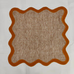 Table Linens Embroidered Napkins double scalloped Linen wave scallop, Set of 2, Wave edge for Dinner Table, Home Décor, Christmas Gift