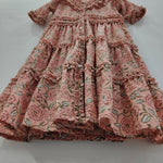 Peach Hand  Block Blue dress, Indian Bridesmaids dress, Gift for her, Gift for Mom, Summer Dress, India Block Print Top