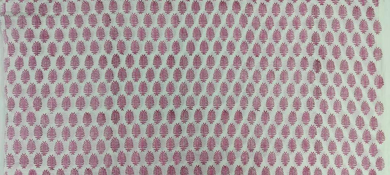 Light pink leaf 100% Cotton Quilting Fabric by the yard, India Block Print Fabric, fabric for Duvet Covers, Curtains, Dresses