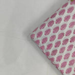 Light pink leaf 100% Cotton Quilting Fabric by the yard, India Block Print Fabric, fabric for Duvet Covers, Curtains, Dresses