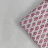 Light pink leaf 100% Cotton Quilting Fabric by the yard, India Block Print Fabric, fabric for Duvet Covers, Curtains, Dresses