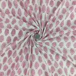 Light pink leaf 100% Cotton Quilting Fabric by the yard, India Block Print Fabric, fabric for Duvet Covers, Curtains, Dresses