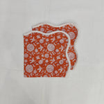 Boho Wave scallop cloth napkin,gift for him, Piping Napkins,Indian Napkins, Set of 4, block print napkin