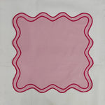 Table Linens Embroidered Napkins / double scalloped Napkin and Linen wave scallop cloth cocktail cloth,fathers day gift Set of 2