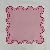 Table Linens Embroidered Napkins / double scalloped Napkin and Linen wave scallop cloth cocktail cloth,fathers day gift Set of 2