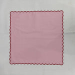 Blush pink tea towels, embroidered Table linen, Cloth Napkins, Mix Color Embroidery scallops Napkins, 6X9"- Cocktail Dinner Napkins, 18x18"