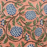 Dark Salmon Pink Hand-Block Printed Cotton Cloth