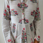 Indian Block Print Bridesmaids dress, Long Tunic With Pockets, wedding dress, Gift for her, Pleated Top, Summer Dress, India Block Print Top