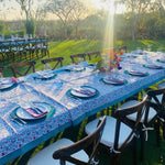 Table linen round table mats with embroidery edges in orange for table decor