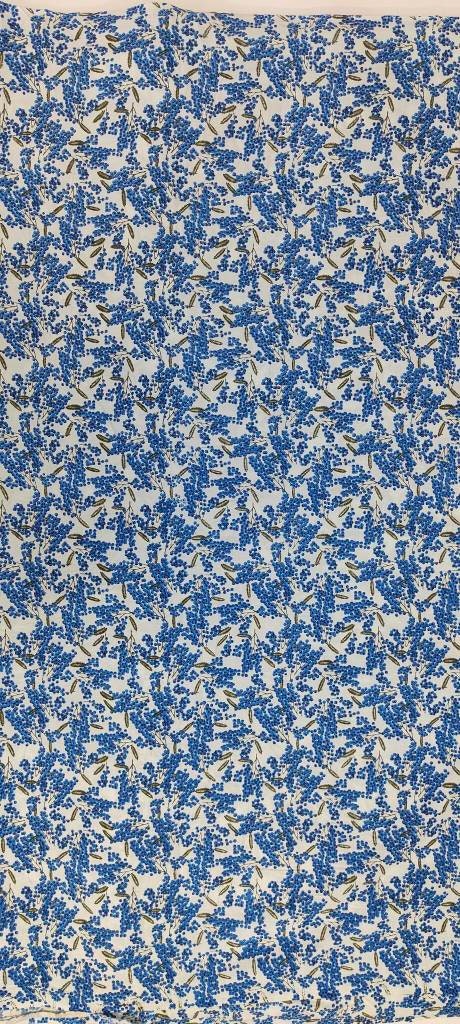 Royal blue Floral 100% Cotton Quilting Fabric by the yard, India Block Print Fabric, fabric for Duvet Covers, Curtains, Dresses