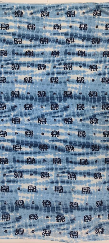 Elephant 100% Cotton Quilting Fabric by the yard, India Block Print Fabric, fabric for Duvet Covers, Curtains, Dresses