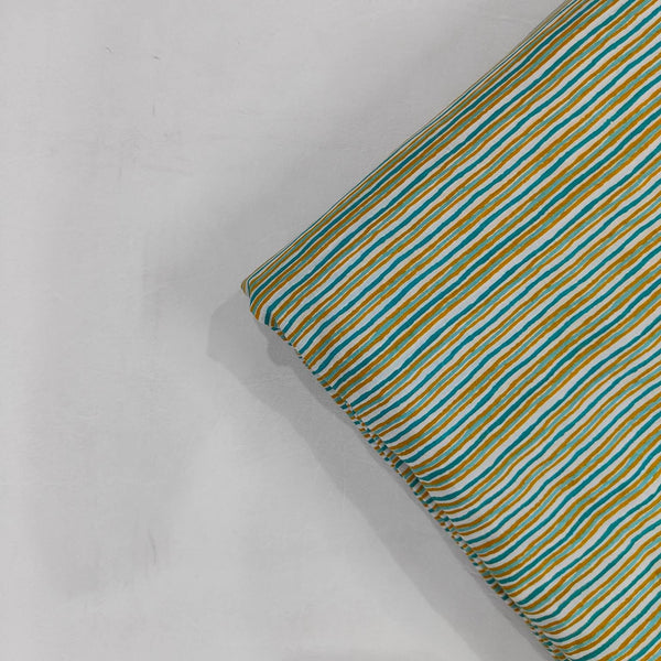 Multi colour stripes 100% Cotton Quilting Fabric by the yard, India Block Print Fabric, fabric for Duvet Covers, Curtains, Dresses