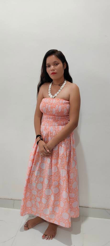 Indian Cotton Dress, Floral block Print Dress,Cotton Handmade Dress, Sketer Circle Dress,Flapper Dress, Nap Dress, Long Dress