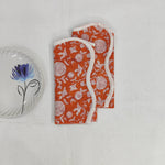 Boho Wave scallop cloth napkin,gift for him, Piping Napkins,Indian Napkins, Set of 4, block print napkin