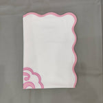 400 Thread Count White Cotton Percale Scalloped Piping Hotel Stitch Pillowcase/Pillow Sham with Scalloped Piping