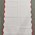 400 Thread Count White Cotton Percale Scalloped Piping Hotel Stitch Pillowcase/Pillow Sham with Scalloped Piping