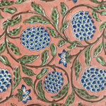 Dark Salmon Pink Hand-Block Printed Cotton Cloth