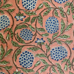 Dark Salmon Pink Hand-Block Printed Cotton Cloth