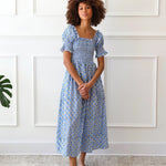 Nap Dress, Mille Cate Dress ,Hand Block Printed bridesmaid Dress, palm block print frock,  Indian Tunics, Indian Cotton Long Gown