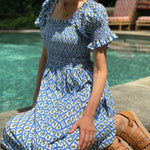 Nap Dress, Mille Cate Dress ,Hand Block Printed bridesmaid Dress, palm block print frock,  Indian Tunics, Indian Cotton Long Gown