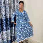 Long Kurti With Pockets, Indian Bridesmaids dress,  Gift for Mom, Gift for her, Pleated Top with Lace, Summer Dress, India Block Print Top