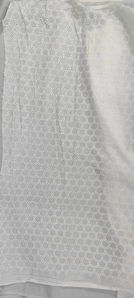 Net White Cotton Cambric Chick Embroidered Bleach Fabrics, Sofa Cover, Cotton Quilting Fabric by the yard, India Fabric, Curtains, Dresses