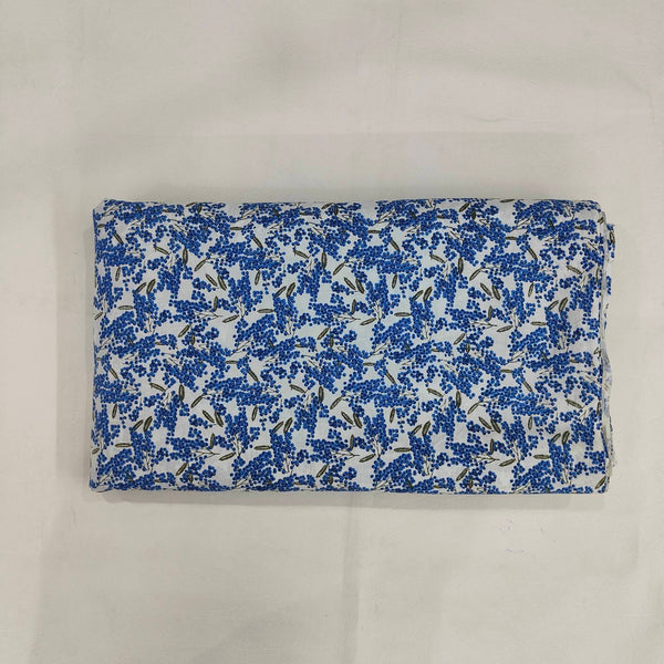 Royal blue Floral 100% Cotton Quilting Fabric by the yard, India Block Print Fabric, fabric for Duvet Covers, Curtains, Dresses