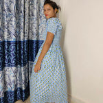 Nap Dress, Mille Cate Dress ,Hand Block Printed bridesmaid Dress, palm block print frock,  Indian Tunics, Indian Cotton Long Gown