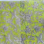 Light green leaf Floral 100% Cotton Quilting Fabric by the yard, India Block Print Fabric, fabric for Duvet Covers, Curtains, Dresses