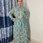 Light Pink Hand  Block Blue dress, Indian Bridesmaids dress, Gift for her, Gift for Mom, Summer Dress, India Block Print Top