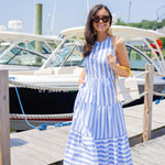 KELLY HALTER STRIPE midi Dress, Sleeveless Dress, Summer Dress, stripe Top sailtosable