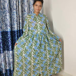 Light Pink Hand  Block Blue dress, Indian Bridesmaids dress, Gift for her, Gift for Mom, Summer Dress, India Block Print Top