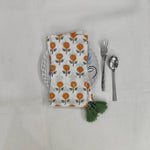 Cloth Napkins, Indian Napkins, Block Print table linen, Bandana - face cover Thanksgiving Gift, 19X19 Inches, Set of 4