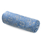Cornflower Blue and White Hand-Block Printed Cotton Cloth