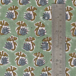 Basil Green Hand-Block Printed Cotton Cloth