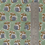 Basil Green Hand-Block Printed Cotton Cloth