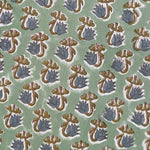 Basil Green Hand-Block Printed Cotton Cloth