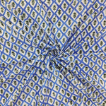 Hand Block Printed Fabric, green tree, blue tree 100% Cotton Quilting Fabric by the Yard, Quilt Fabric by Yard, Floral Fabric, Quilt Fabric